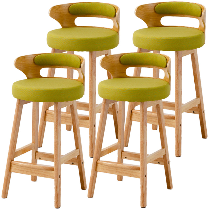 Scandinavian Style Bar-stool with Wooden Legs Round Seat Counter Stool for Kitchen Bar