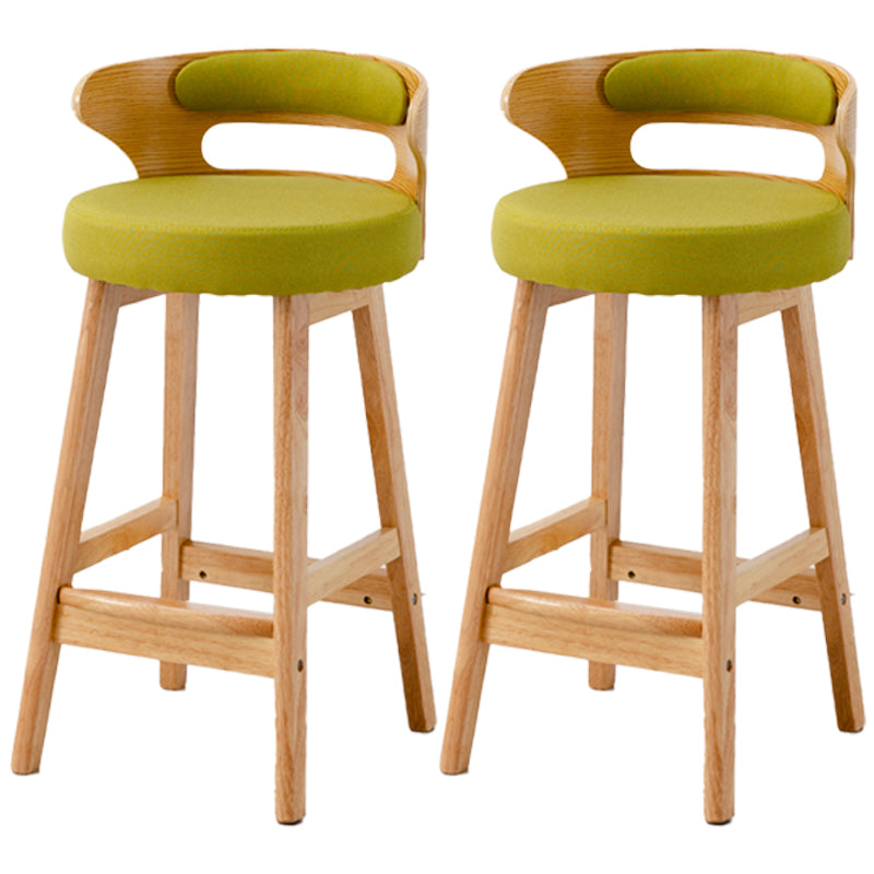 Scandinavian Style Bar-stool with Wooden Legs Round Seat Counter Stool for Kitchen Bar