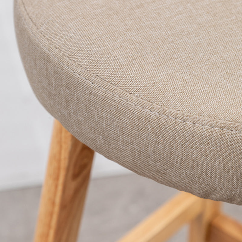 Scandinavian Style Bar-stool with Wooden Legs Round Seat Counter Stool for Kitchen Bar