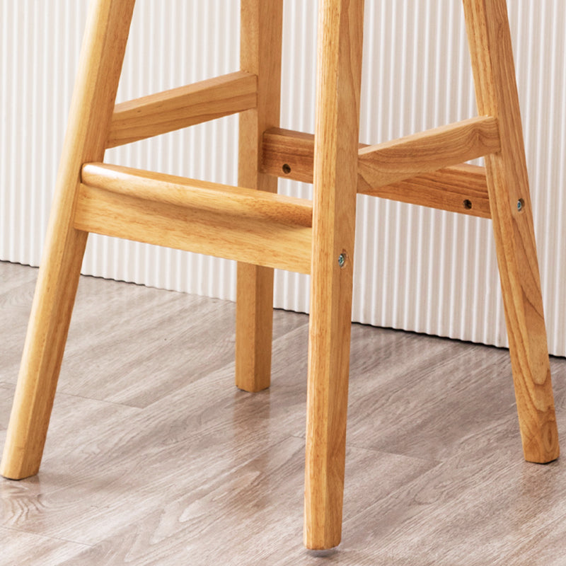 Scandinavian Style Bar-stool with Wooden Legs Round Seat Counter Stool for Kitchen Bar