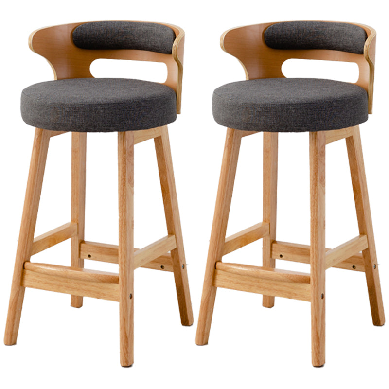 Scandinavian Style Bar-stool with Wooden Legs Round Seat Counter Stool for Kitchen Bar