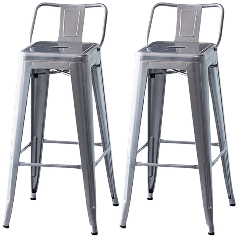 Taburete de bar industrial con respaldo, taburete de bar de metal y cuero con patas de hierro