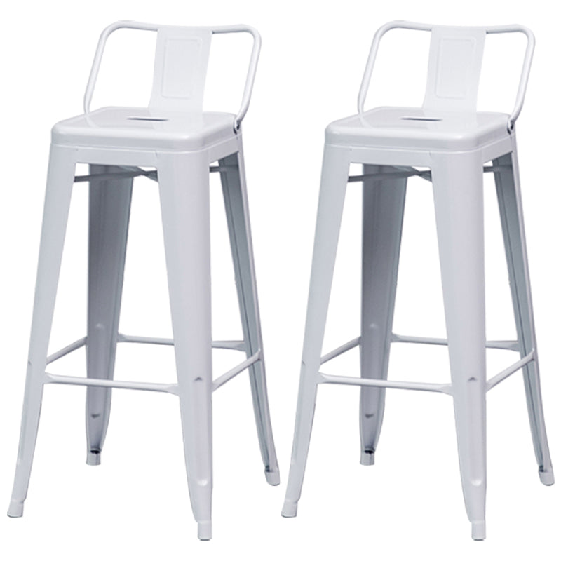 Taburete de bar industrial con respaldo, taburete de bar de metal y cuero con patas de hierro
