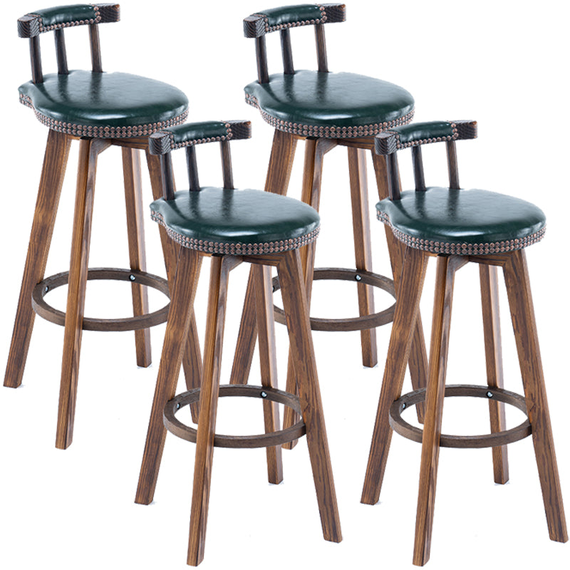 Taburetes de madera tapizados escandinavos Taburetes de bar con respaldo bajo