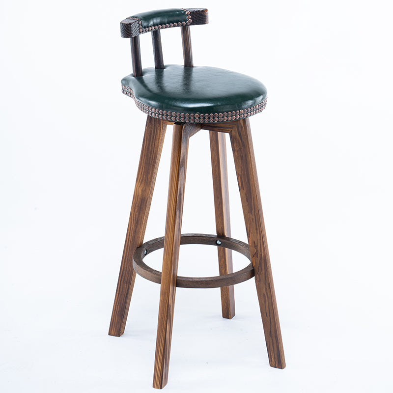 Taburetes de madera tapizados escandinavos Taburetes de bar con respaldo bajo