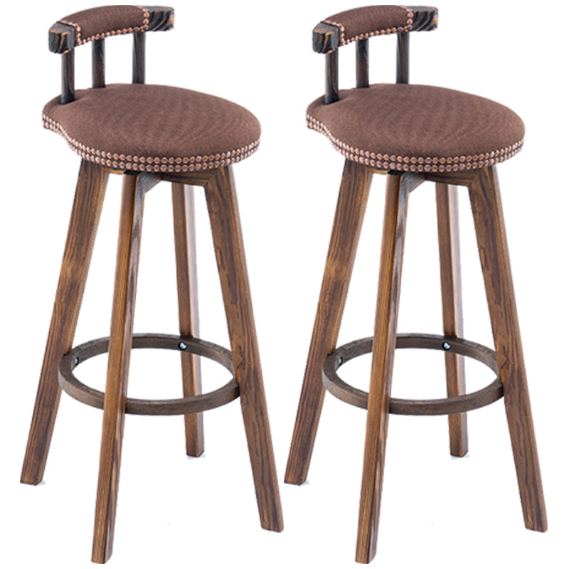 Taburetes de madera tapizados escandinavos Taburetes de bar con respaldo bajo