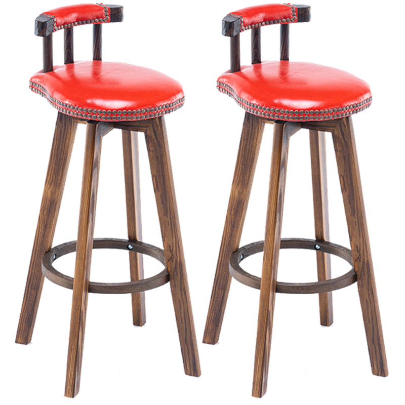 Taburetes de madera tapizados escandinavos Taburetes de bar con respaldo bajo
