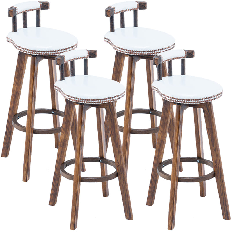 Taburetes de madera tapizados escandinavos Taburetes de bar con respaldo bajo