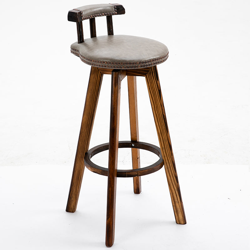 Taburetes de madera tapizados escandinavos Taburetes de bar con respaldo bajo