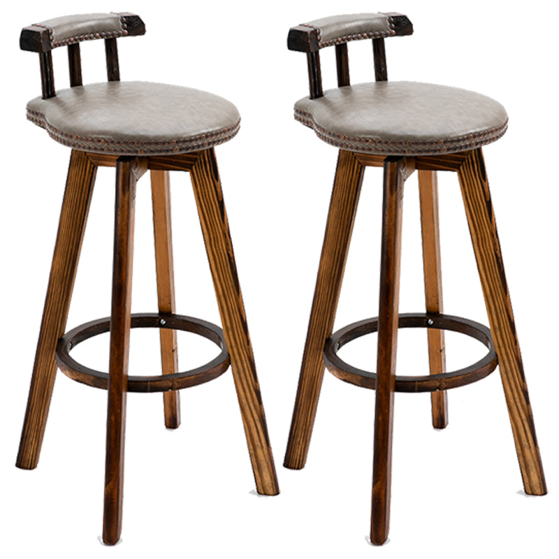 Taburetes de madera tapizados escandinavos Taburetes de bar con respaldo bajo