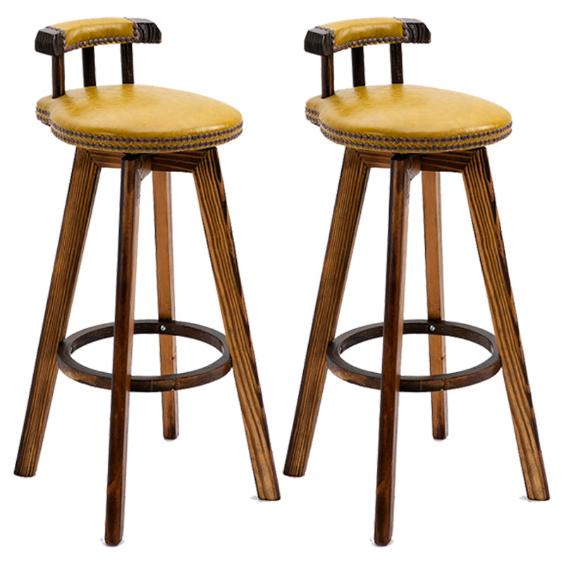 Taburetes de madera tapizados escandinavos Taburetes de bar con respaldo bajo