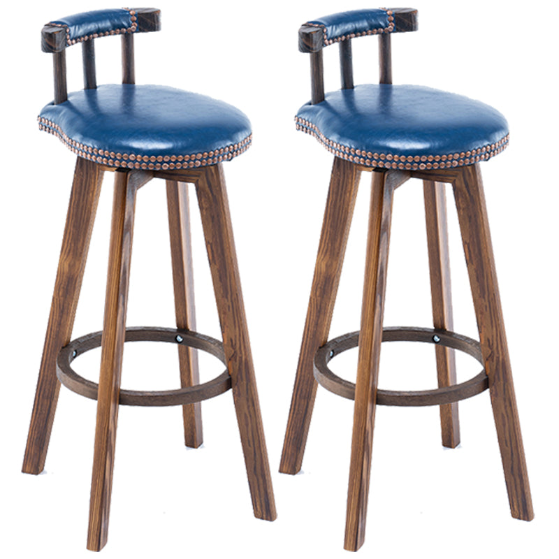 Taburetes de madera tapizados escandinavos Taburetes de bar con respaldo bajo
