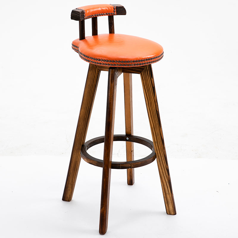 Taburetes de madera tapizados escandinavos Taburetes de bar con respaldo bajo