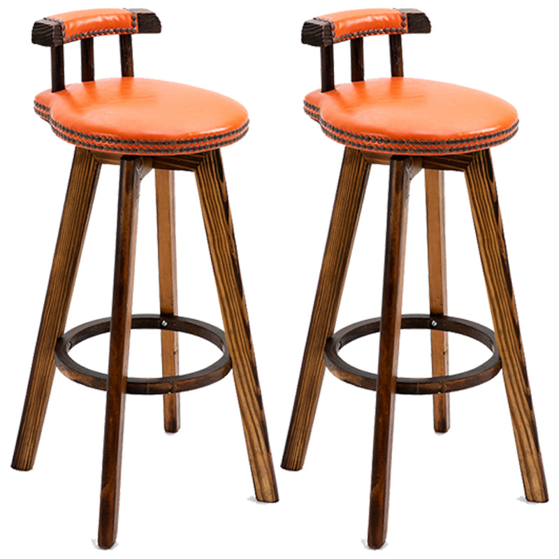 Taburetes de madera tapizados escandinavos Taburetes de bar con respaldo bajo