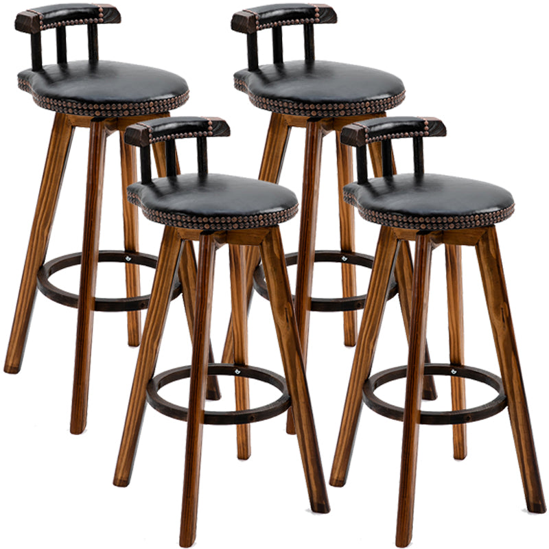 Taburetes de madera tapizados escandinavos Taburetes de bar con respaldo bajo