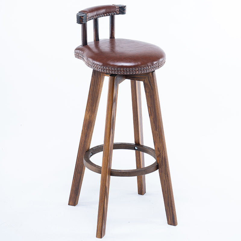 Taburetes de madera tapizados escandinavos Taburetes de bar con respaldo bajo