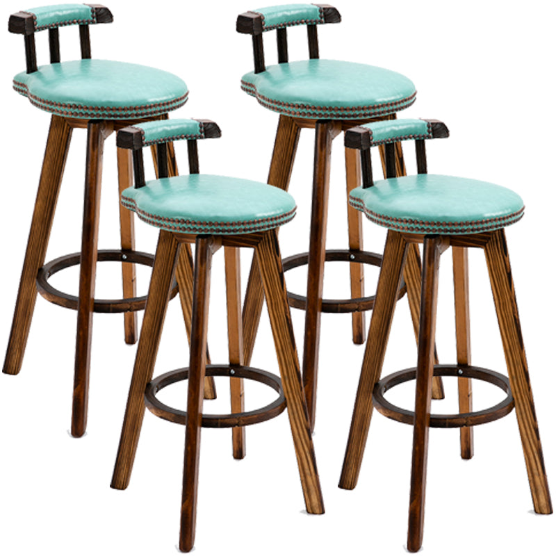 Taburetes de madera tapizados escandinavos Taburetes de bar con respaldo bajo