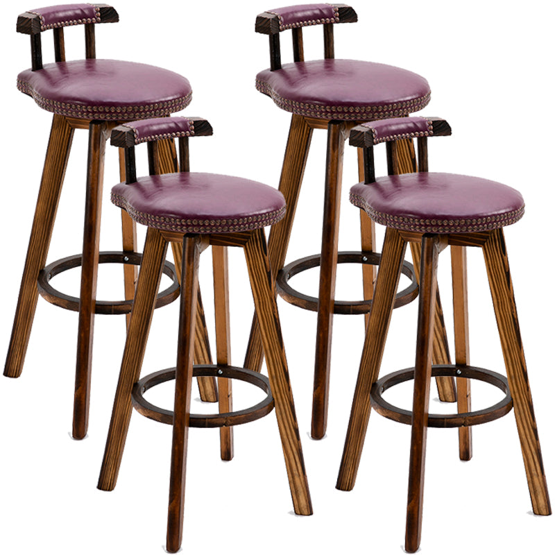 Taburetes de madera tapizados escandinavos Taburetes de bar con respaldo bajo