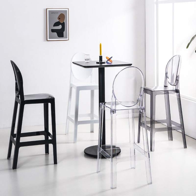 Nordic kunststof barkruk met volledige rugleuning, 26" H hoge binnenkruk met vierkante zitting