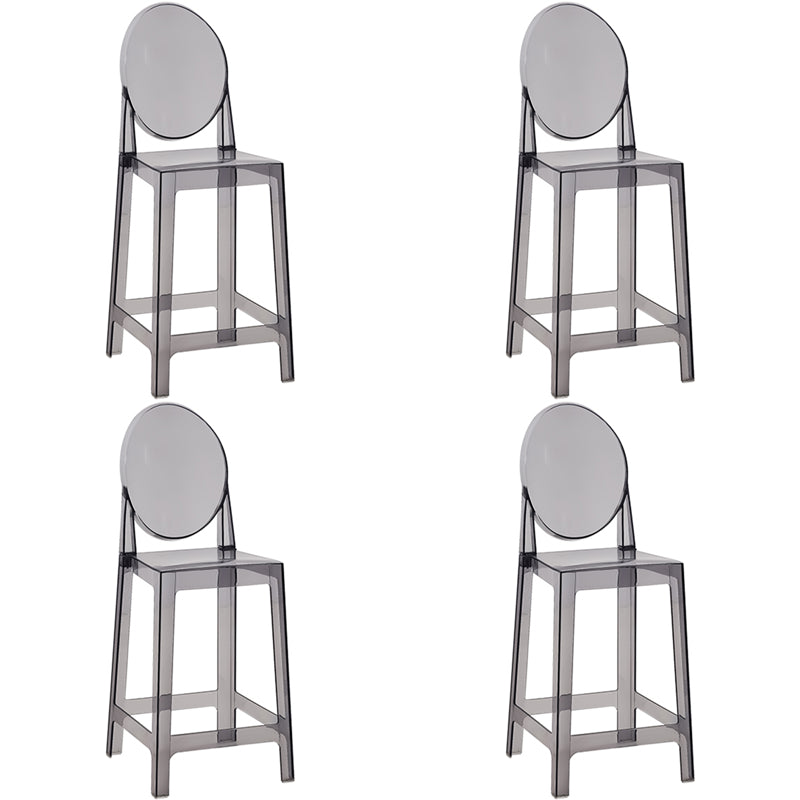 Nordic kunststof barkruk met volledige rugleuning, 26" H hoge binnenkruk met vierkante zitting