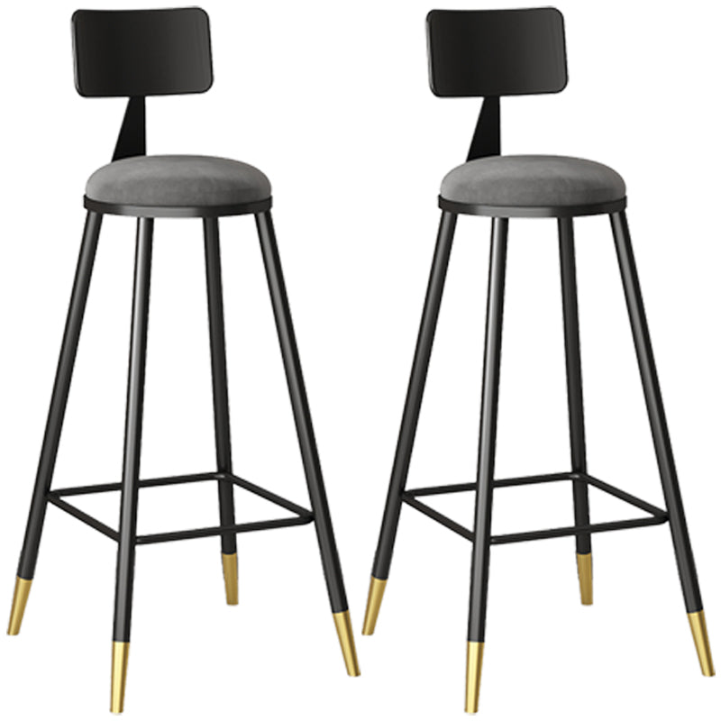 Nordic Iron Low Rücken Barstool einfacher Innenhocker mit runden Polster