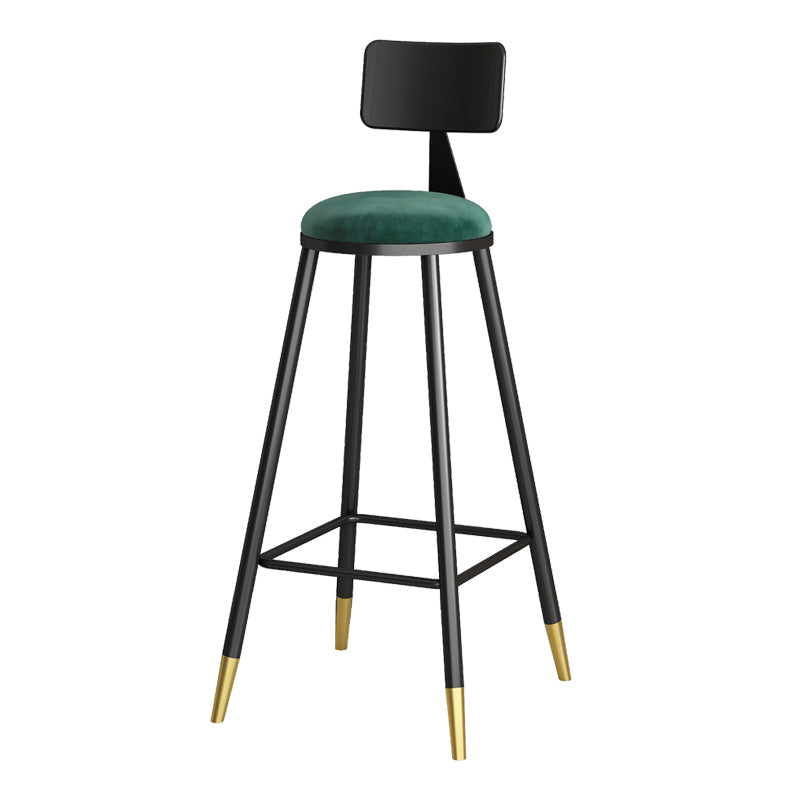 Nordic Iron Low Rücken Barstool einfacher Innenhocker mit runden Polster