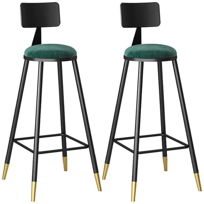 Nordic Iron Low Rücken Barstool einfacher Innenhocker mit runden Polster