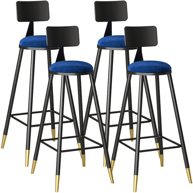 Nordic Iron Low Rücken Barstool einfacher Innenhocker mit runden Polster