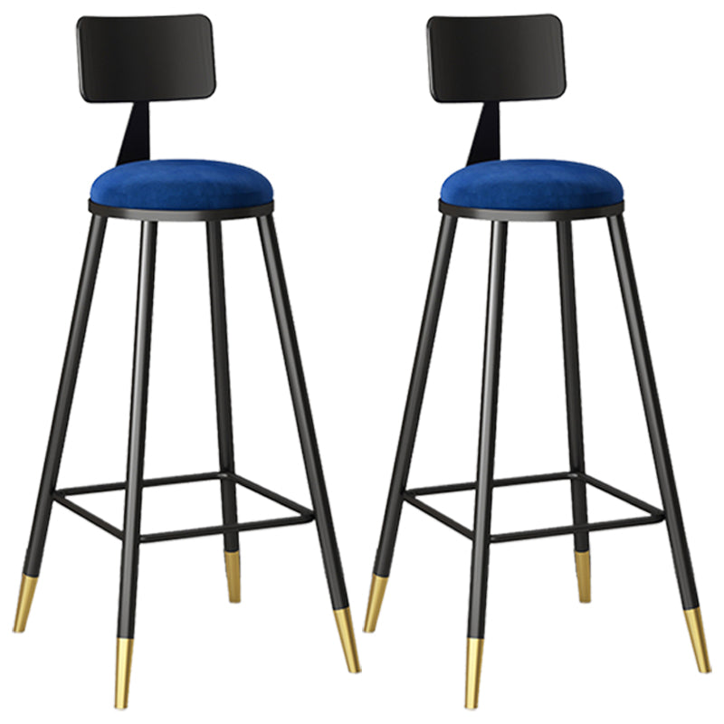 Nordic Iron Low Rücken Barstool einfacher Innenhocker mit runden Polster