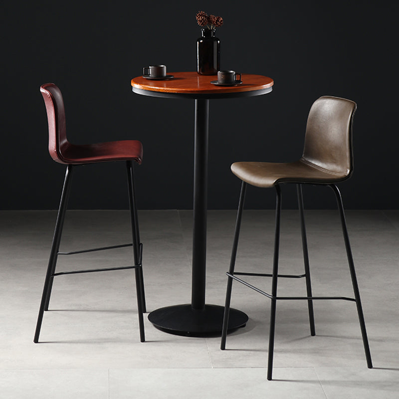 Destiertes Leder einfacher Barhocker Nordic Indoor Hoher Hocker mit Eimersitz