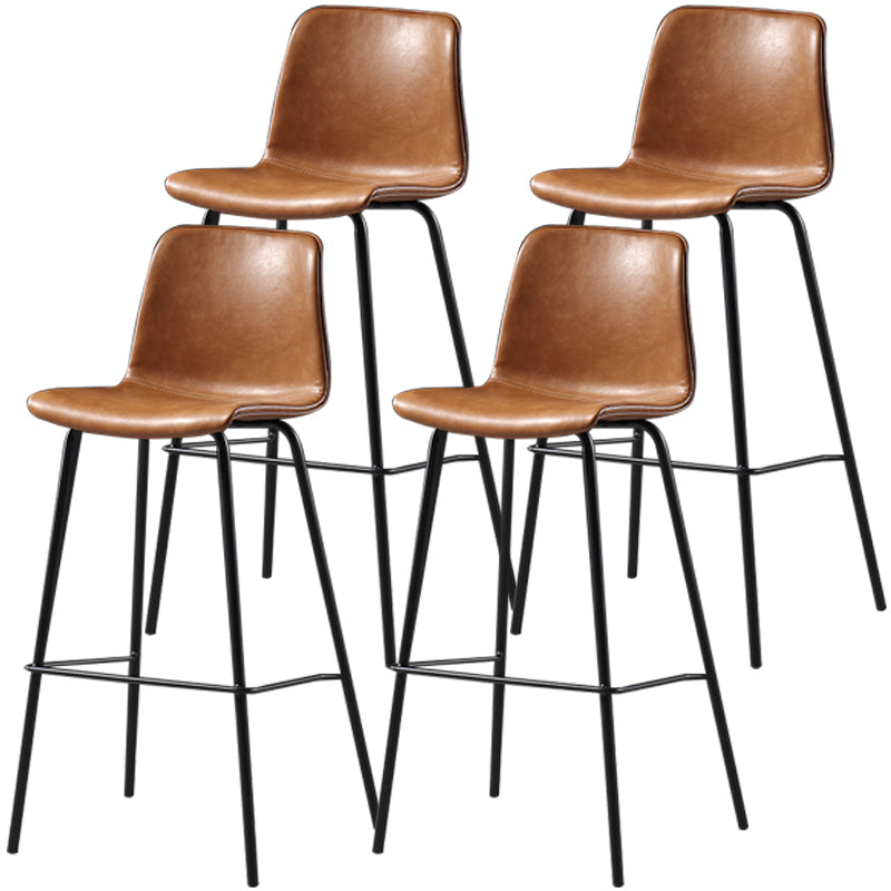 Destiertes Leder einfacher Barhocker Nordic Indoor Hoher Hocker mit Eimersitz