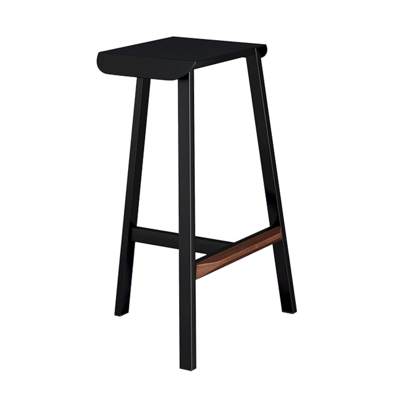 Taburete de bar simple sin respaldo de metal industrial 26" H Taburete alto interior con asiento cuadrado