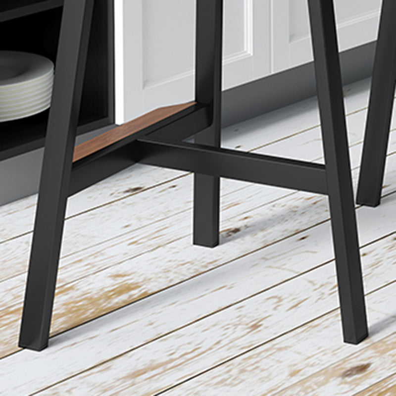 Taburete de bar simple sin respaldo de metal industrial 26" H Taburete alto interior con asiento cuadrado