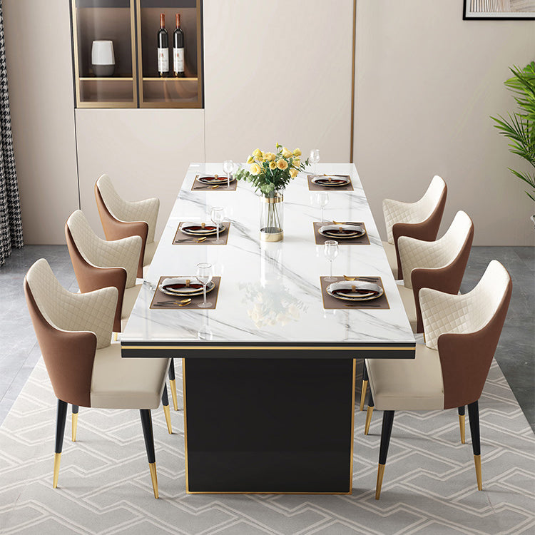Glam 1/4/6/7/9 Pieces Dining Set Rectangle Stone Dining Table Furniture for Dining Room