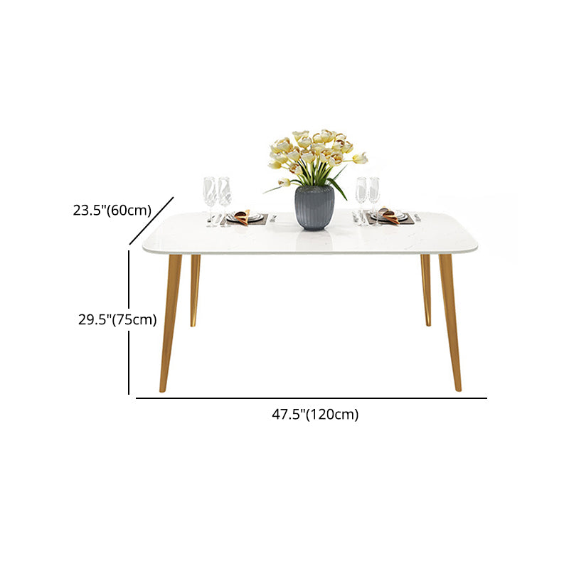 Glam Style 1/2/5 Pieces Kitchen Set White-gold Table Dining Set for Dining Room