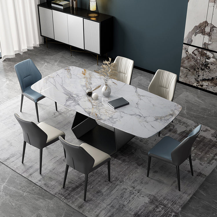 Modern 1/2/7 Pieces Dining Table Set with Marble Top Rectangle Dinette Set