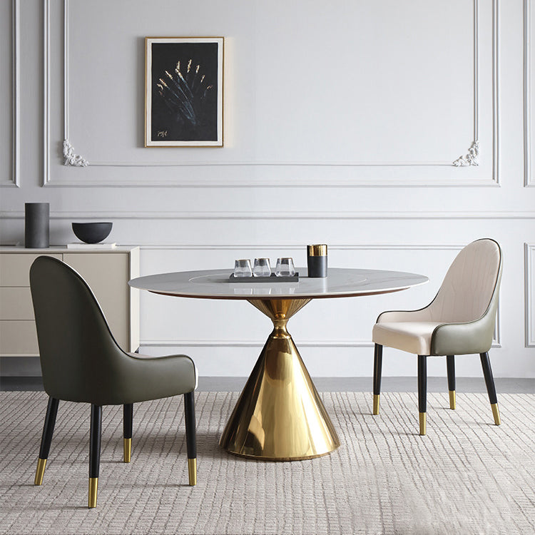 Glam 1/3/4/7 Pieces Dining Table Set with Sintered Stone Top Stainless Steel Dinette Set