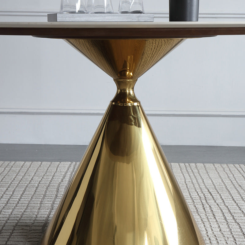 Glam 1/3/4/7 Pieces Dining Table Set with Sintered Stone Top Stainless Steel Dinette Set