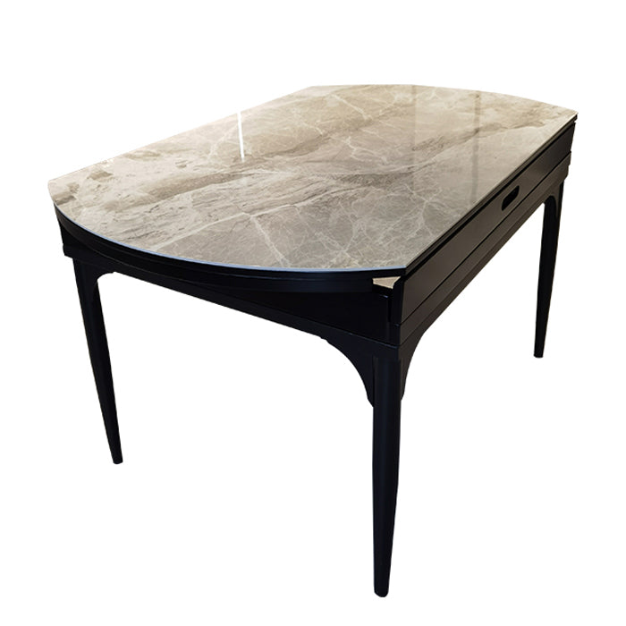 Modern 1/2/5/7 Pieces Round Dining Table Set with Sintered Stone Top Scalable Dinette Set