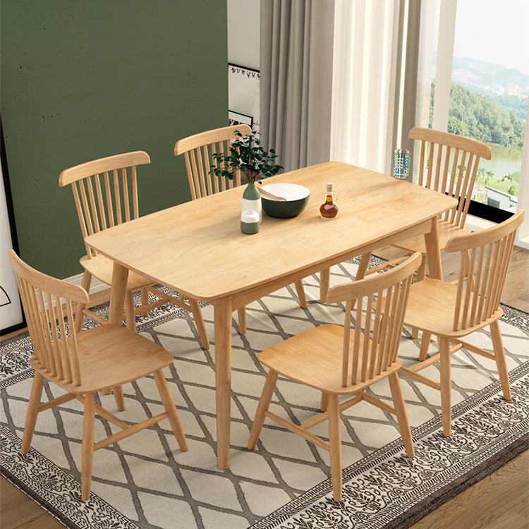 1/2/5/7 Pieces Rectangle Modern Wood Furniture Standard Height Dining Table Set