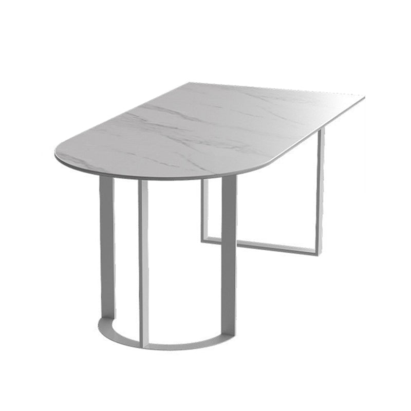 Mesa de comedor superior de piedra mesa de comedor de lujo tradicional con base de trineo