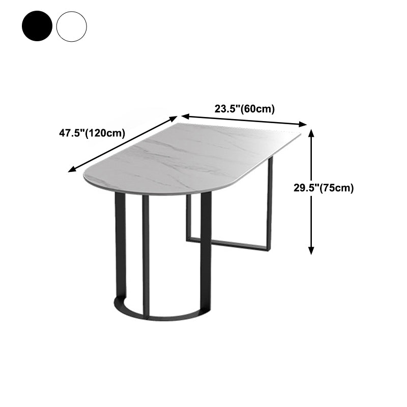Mesa de comedor superior de piedra mesa de comedor de lujo tradicional con base de trineo