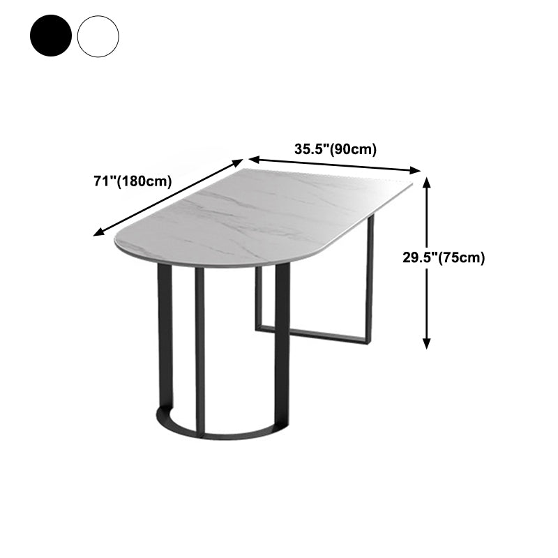 Mesa de comedor superior de piedra mesa de comedor de lujo tradicional con base de trineo