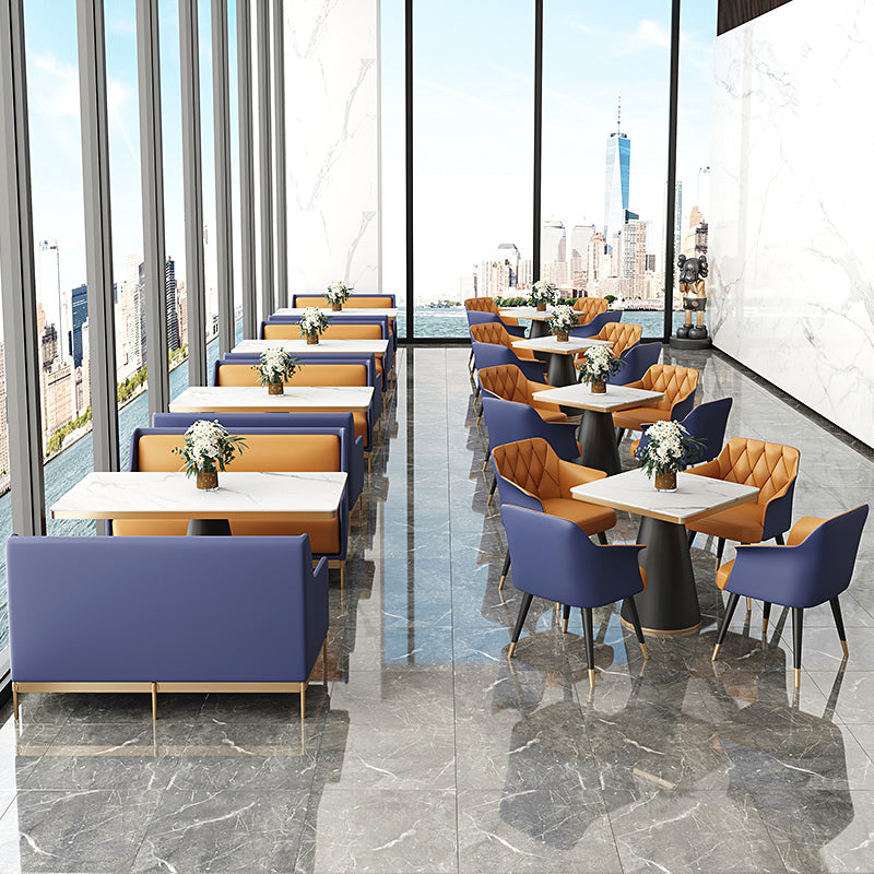 Sintered Stone Top Dining Table Traditional Luxury Dining Table with Metal Frame