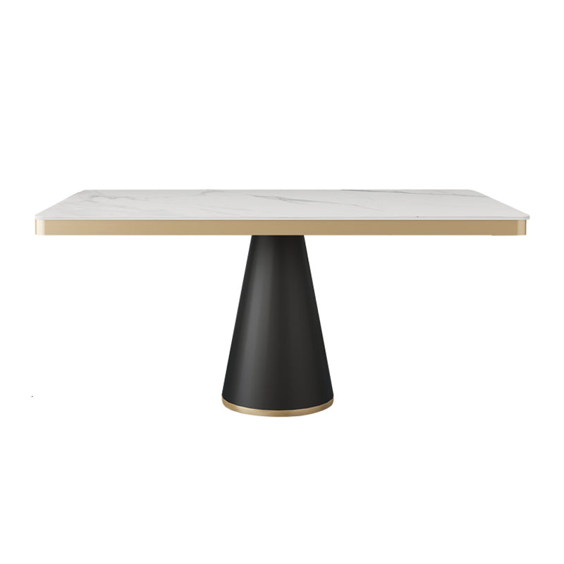 Sintered Stone Top Dining Table Traditional Luxury Dining Table with Metal Frame
