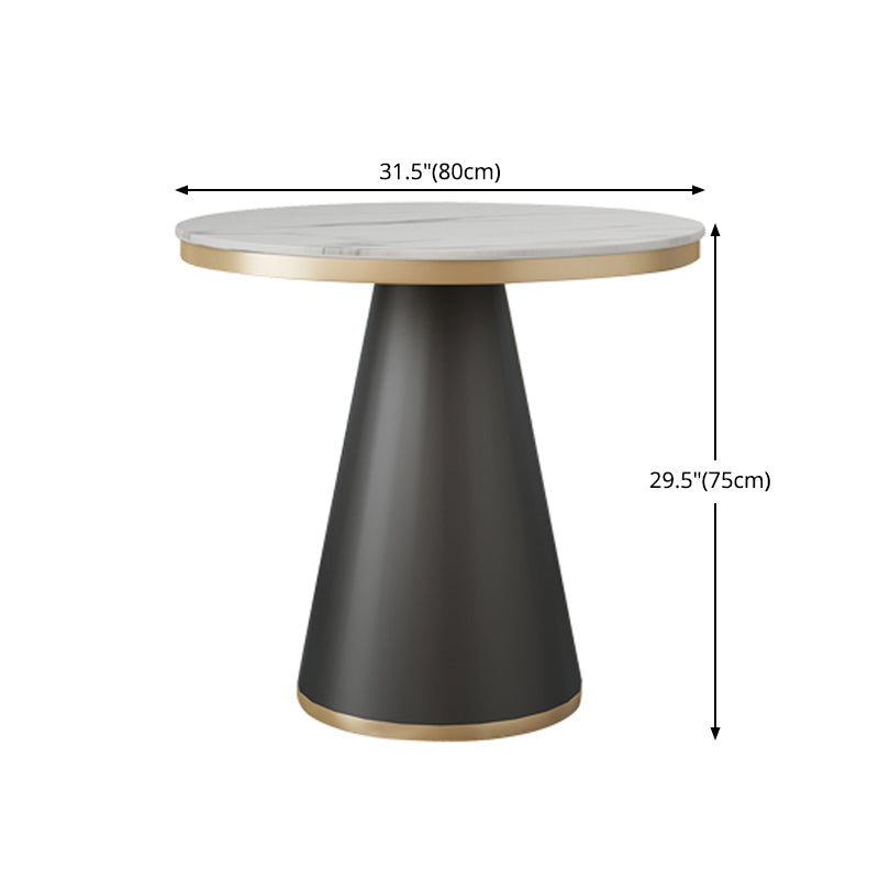 Sintered Stone Top Dining Table Traditional Luxury Dining Table with Metal Frame