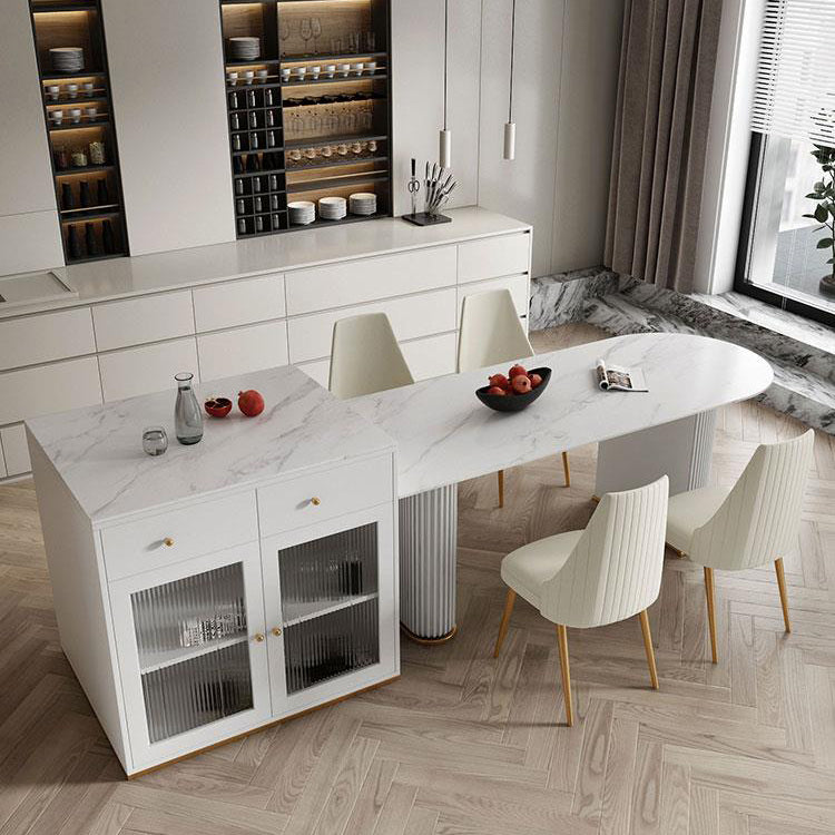 Mesa de cena de doble pedestal mesa de comedor de lujo tradicional para el hogar