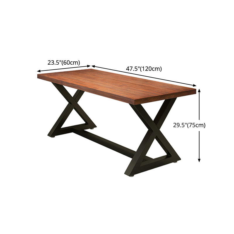 Mesa de madera de pino industrial para mesa de comedor rectangular de restaurantes con base de caballete