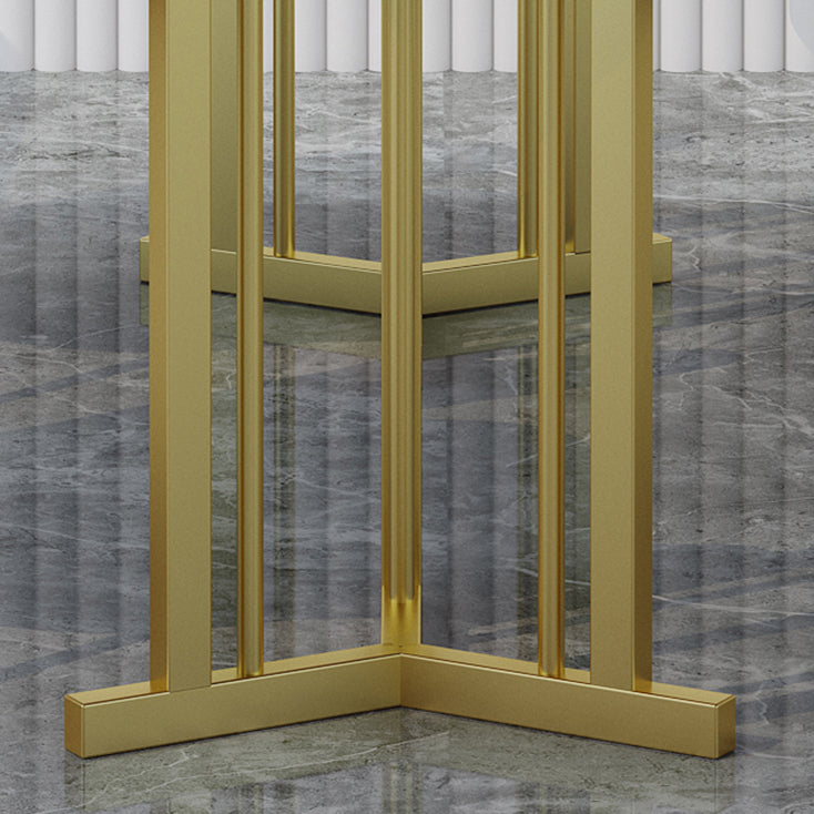 Sinteriger Stein Esstisch Traditioneller Luxustisch mit goldenem Rahmen für Zuhause