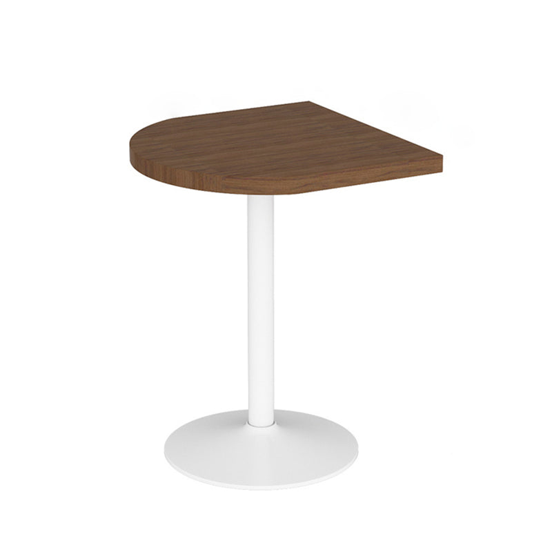 Mesa de comedor marrón de madera maciza, mesa de cocina industrial con base de pedestal de metal